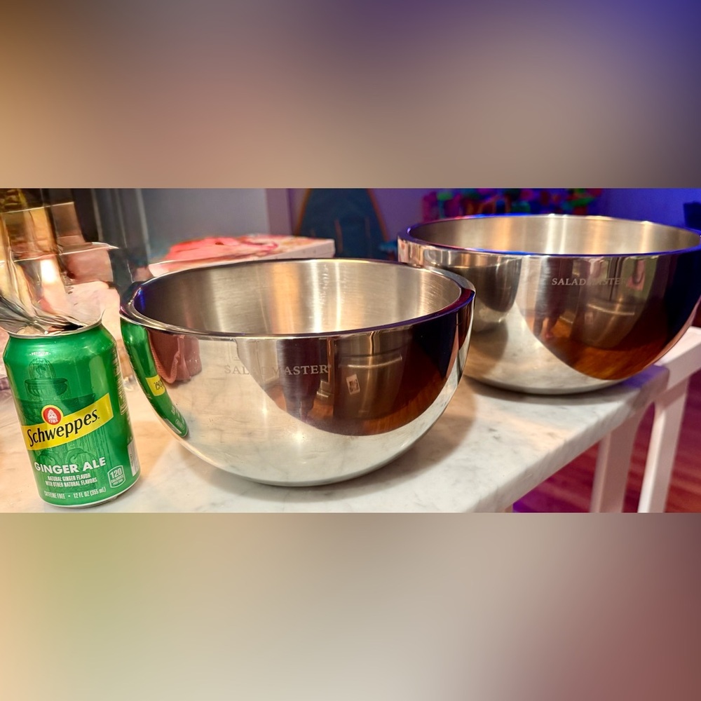 Saladmaster 316SS Double Wall Metal Bowls 3.5QT and 6.5QT - Picture 2 of 12